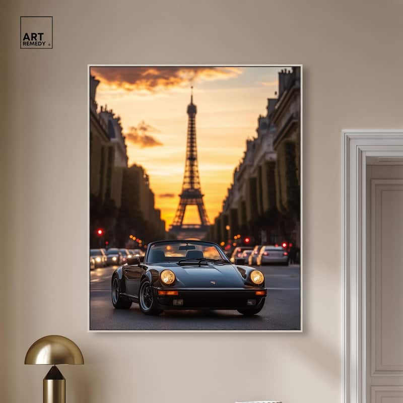 Parisian Porsche Twilight II Canvas by Art Remedy