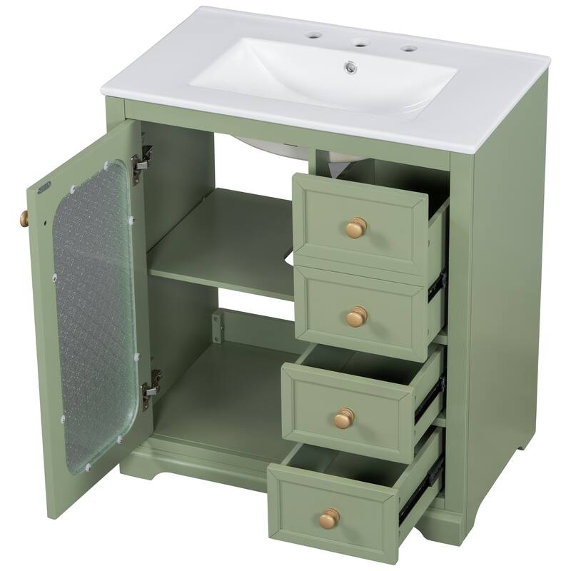Bathroom Vanity With Glass Door