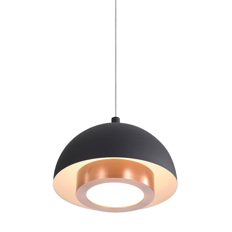 Wry Lighting Solsken Integrated LED 7in Pendant in Sand Black