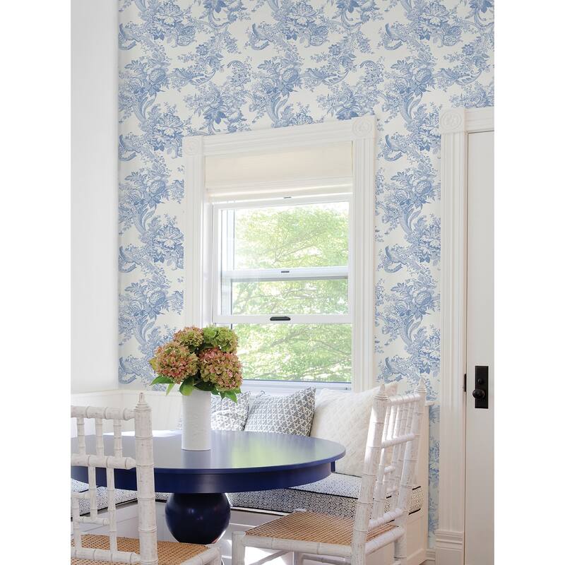 A-Street Prints Carmel Light Blue Baroque Florals Wallpaper