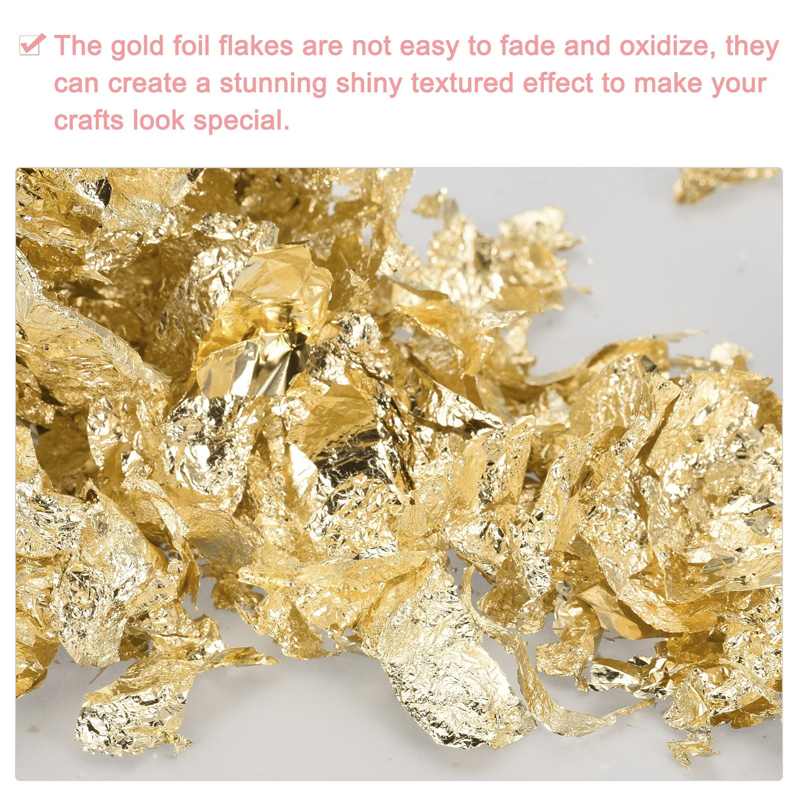 Gold Foil Flakes for Resin,10g/Bottle Metallic Foil Flakes