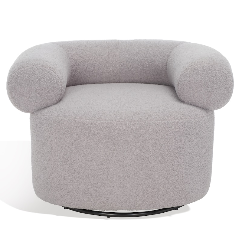 SAFAVIEH Couture Donella Swivel Accent Chair - 37 In. W x 33 In. D x 25 In. H - 37Wx33Dx25H - Light Grey
