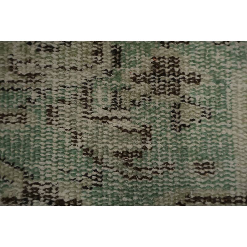 Hand Knotted Oriental 100% Wool Carpet Transitional Floral Green Anatolian Area Rug - 9' 0'' X 5' 11''