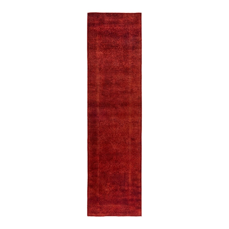 Overdyed, One-of-a-Kind Hand-Knotted Area Rug - Rust - 2' 6" x 9' 4"