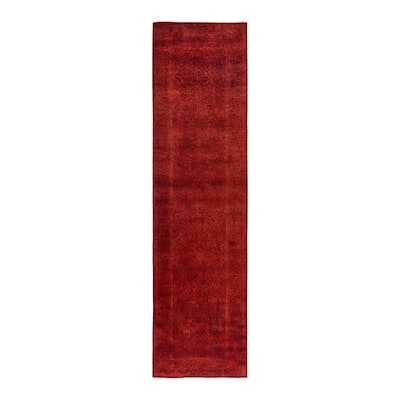 Overdyed, One-of-a-Kind Hand-Knotted Area Rug - Rust - 2' 6" x 9' 4"