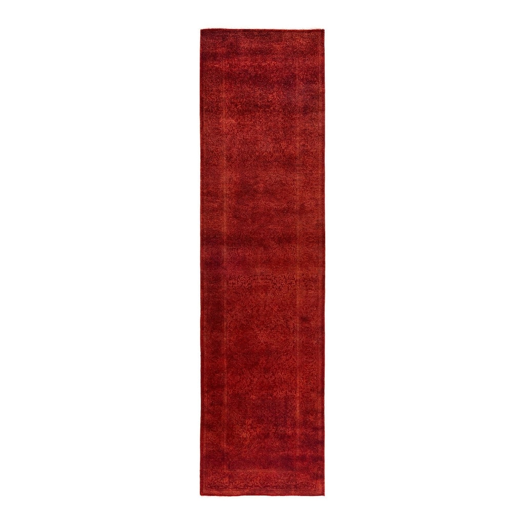 Overdyed, One-of-a-Kind Hand-Knotted Area Rug - Rust - 2' 6" x 9' 4"