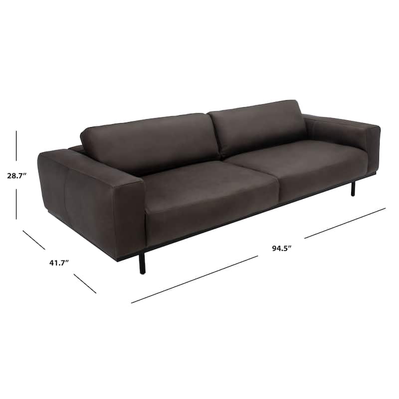 SAFAVIEH Home Elyssa Leather Sofa - 95"W x 42"D x 29"H