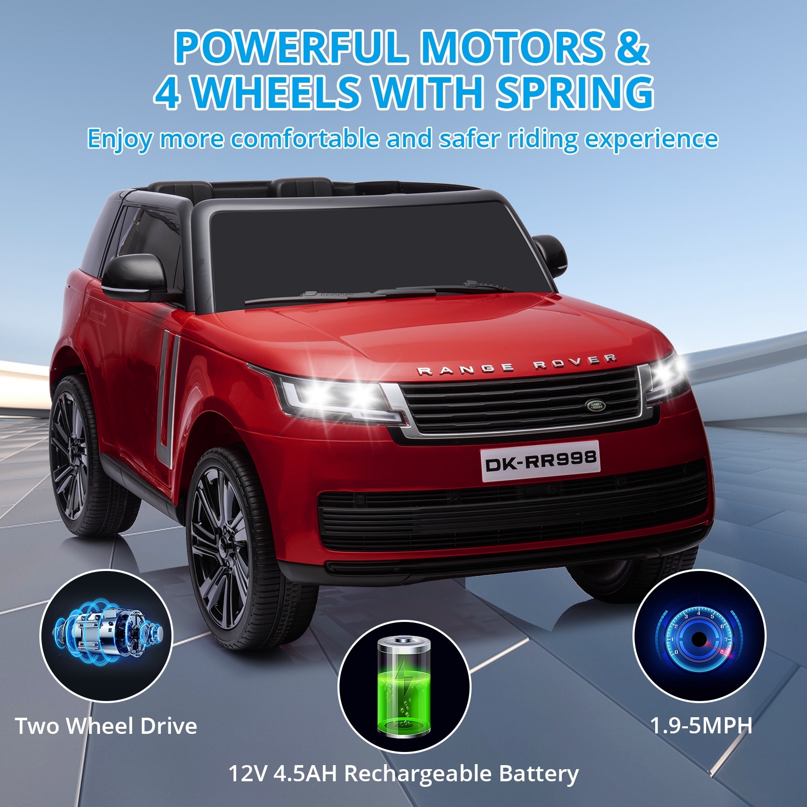 Ride On Car Licensed Land Rover w/Remote Control Dark Red - Dark Red