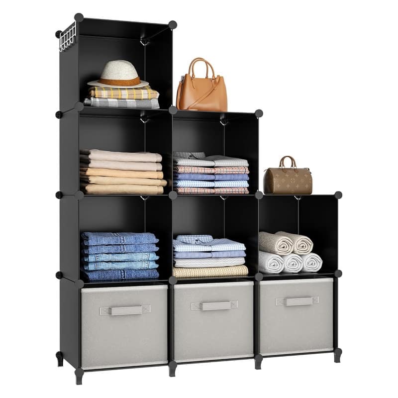 9 Cube Storage Organizer, Portable Closet Organizer - Black