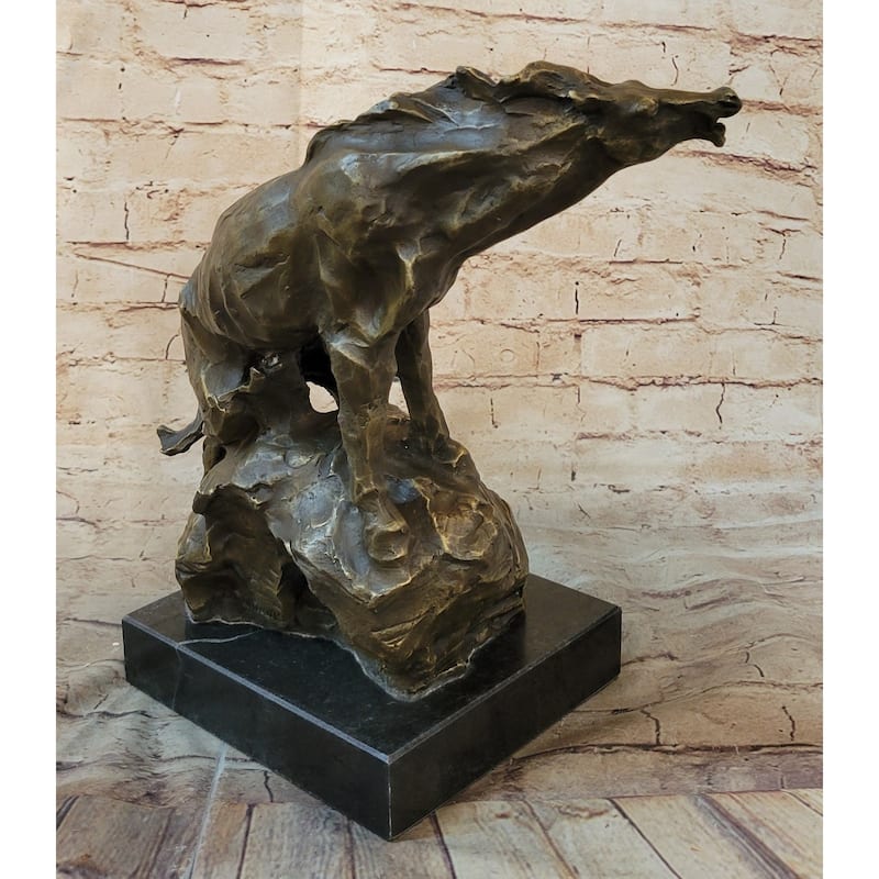Abstract Crude Impressionist Imitative Horse Bronze Sculpture Statue Original Art Signed