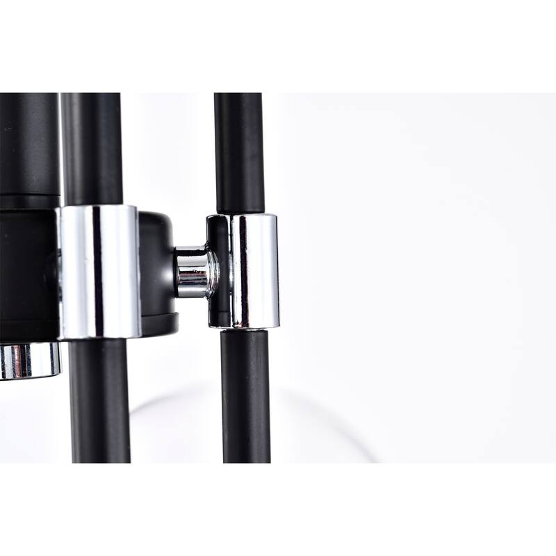 Laruda Semi Flush Mount Ceiling Light Modern-Sputnik Style Matte Black and Silver Finish 5-Light - N/A