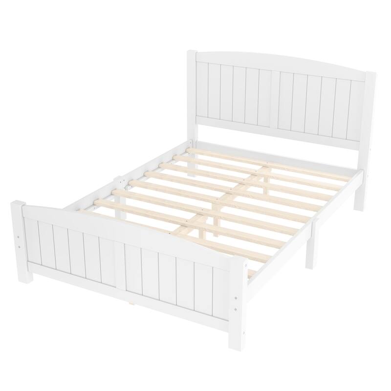 Minimalist Platform Bed with Solid Wood Frame and Strong Support Slats
