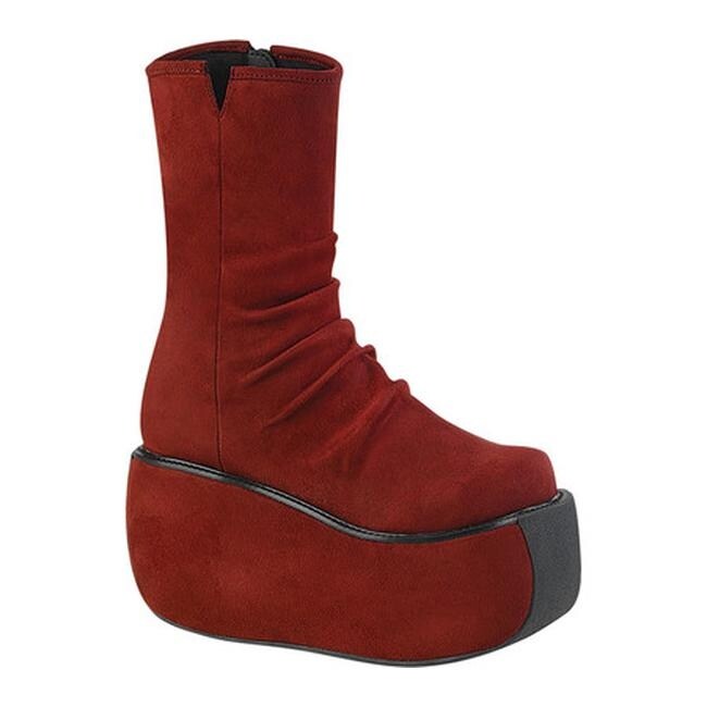 burgundy mid calf boots