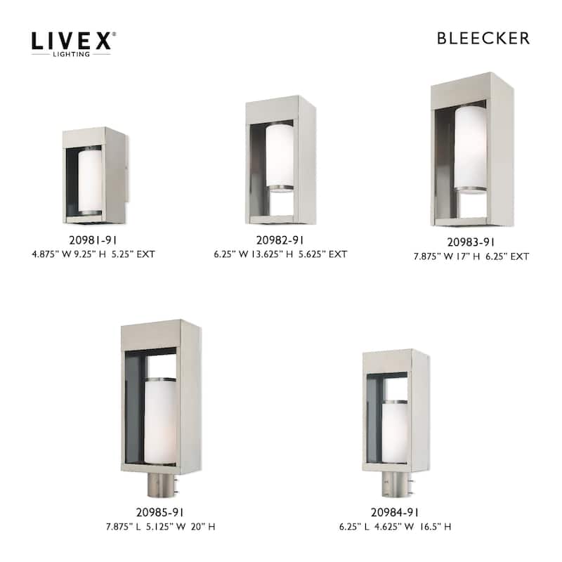 Livex Lighting Bleecker Single Light 17" Tall Outdoor Single Head Post