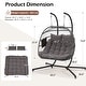 preview thumbnail 2 of 6, EROMMY Hanging Egg Chair with Stand, Foldable Indoor/Outdoor Swing Chair includes Cushion and Pillow, Patio Wicker Swing