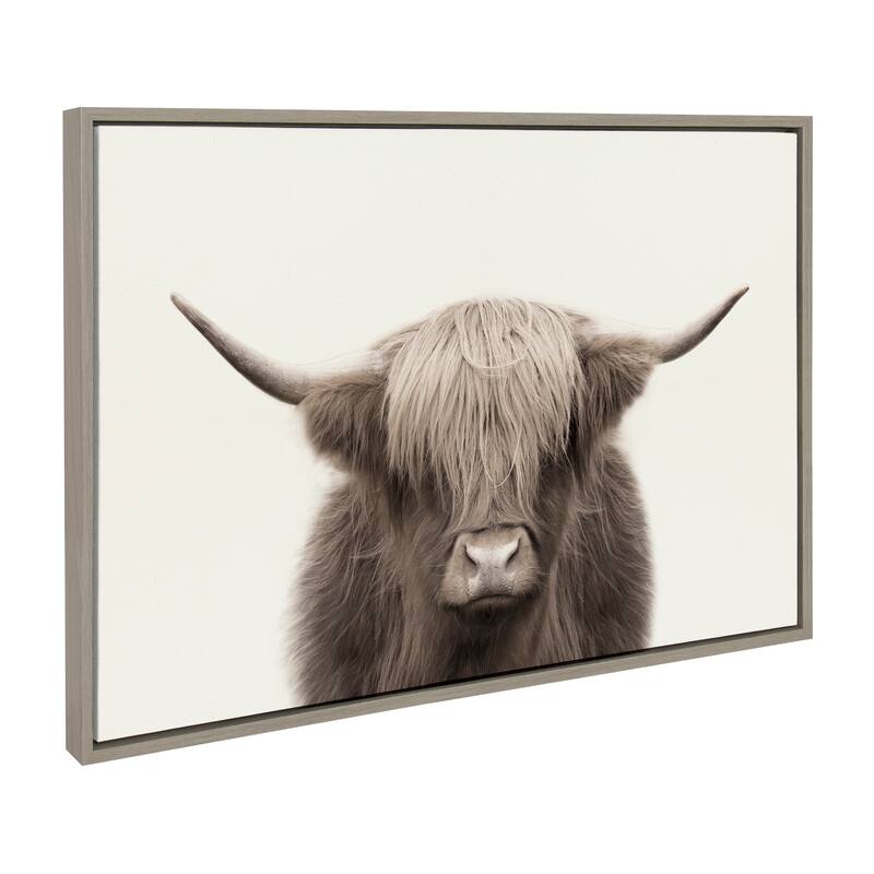 Kate and Laurel Sylvie Cow Canvas by The Creative Bunch Studio