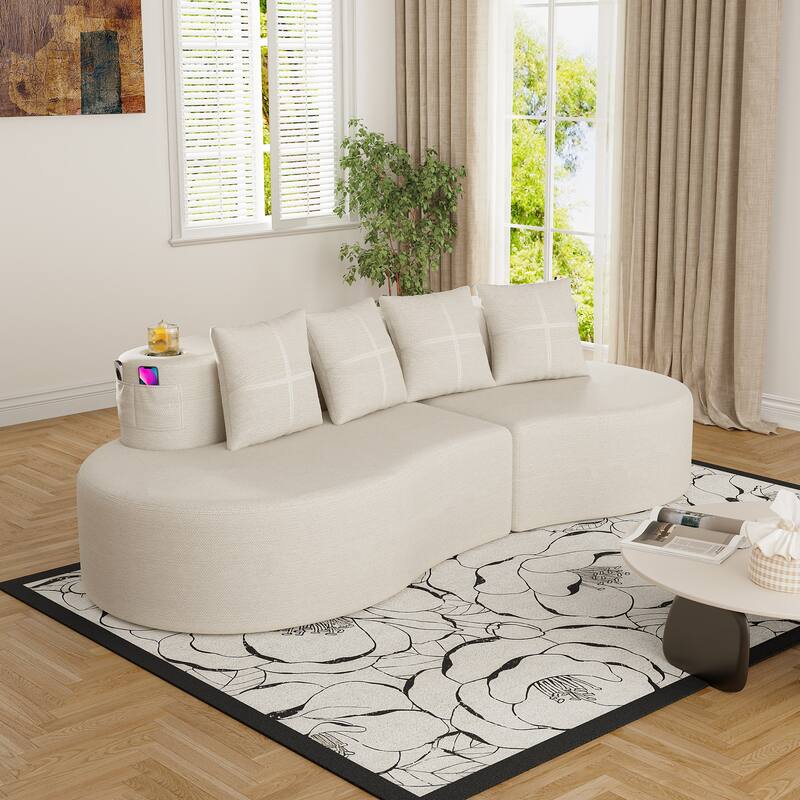 Modern Curved Sectional 3 Seat Minimalist Elegant Half Moon Sofa Compressed Modular Sectional Sofa for Living Room, Office