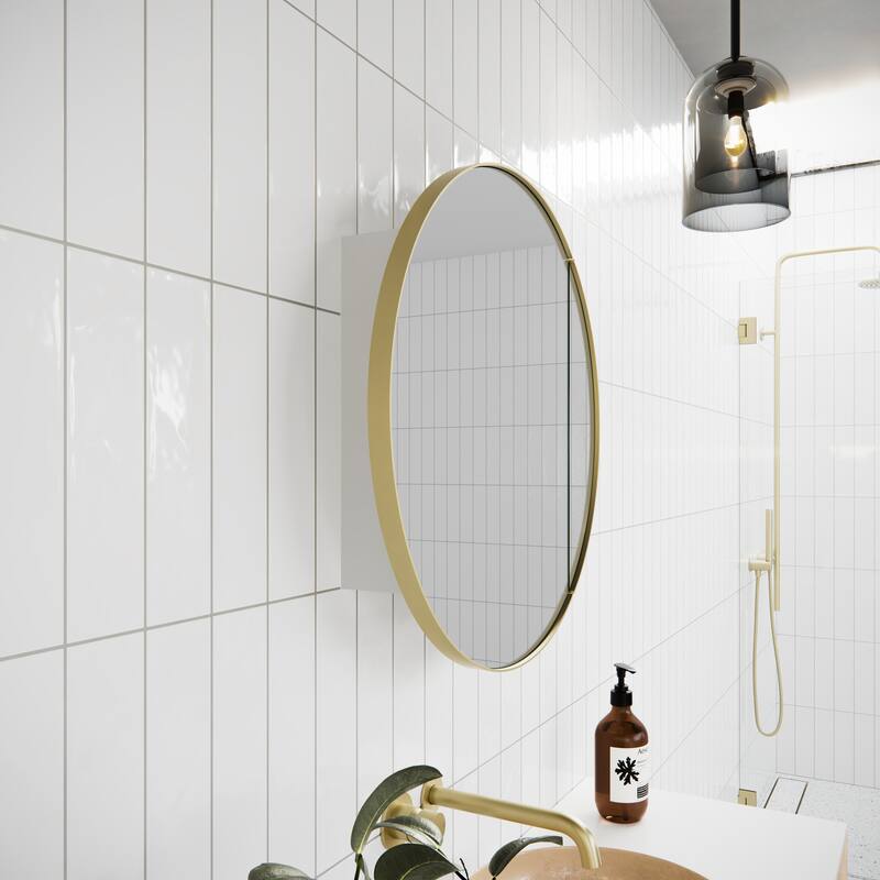 One Door Steel Frame Round Shape Medicine Cabinet