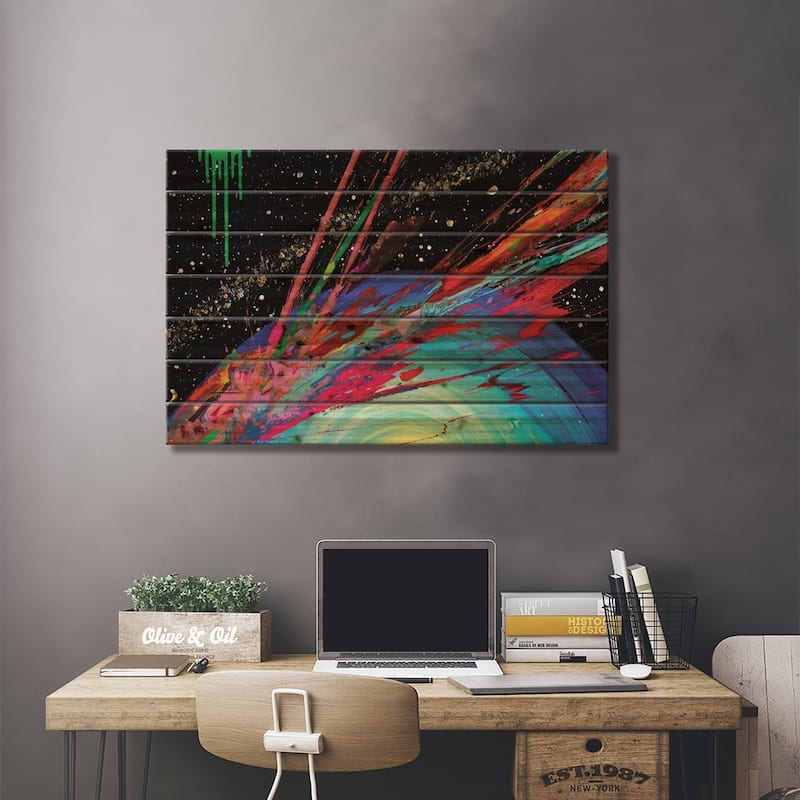 Sueño Cósmico Print On Wood by Goga Studio - Multi-Color