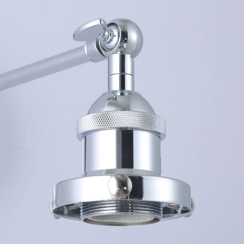 10-inch 1-Light Chrome Swing Arm Wall Sconce with Crystal Shade