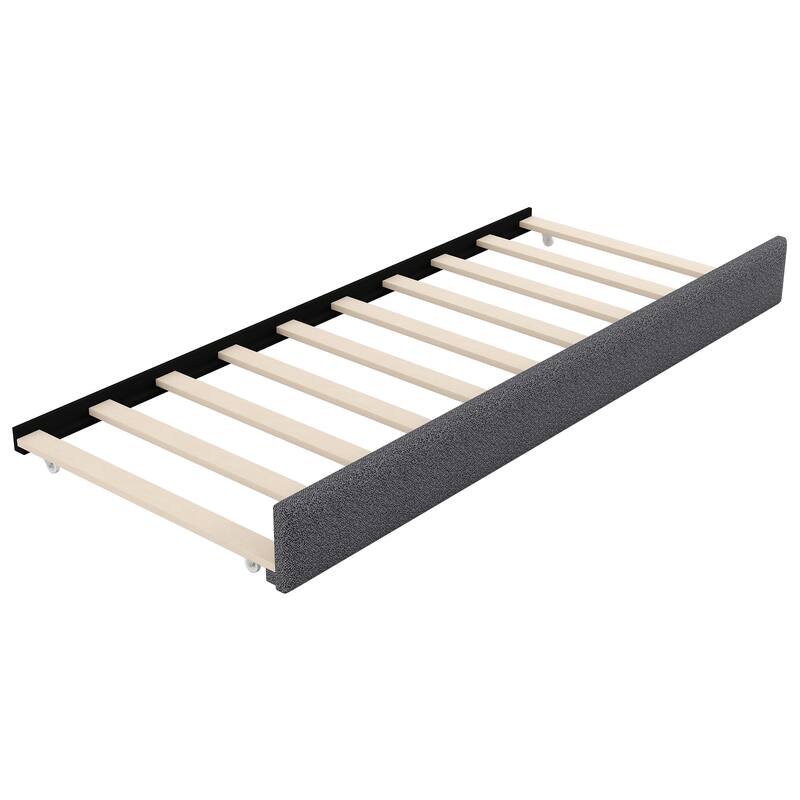 Queen Size Upholstered Daybed with USB and Optional Platform Storage Bed with 2 Drawers or Low Profile Sofa Bed with Trundle Bed