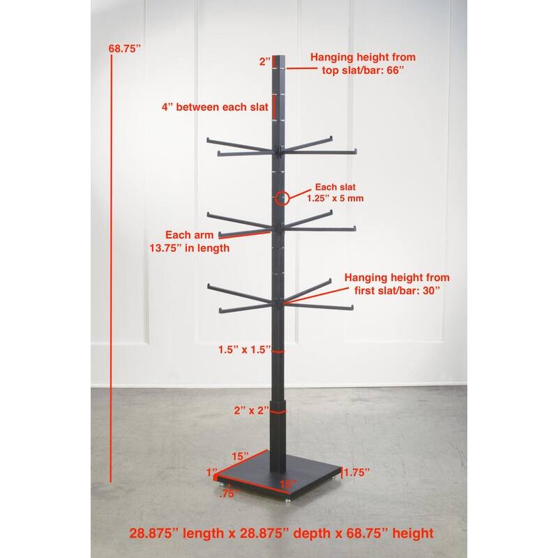 4 Sided Garment Rack with 12 Arms