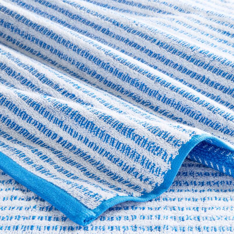 TOWN & COUNTRY PLAY 4-Piece Striped Reversible Terry Brights Hand Towel Set - 20"x30"