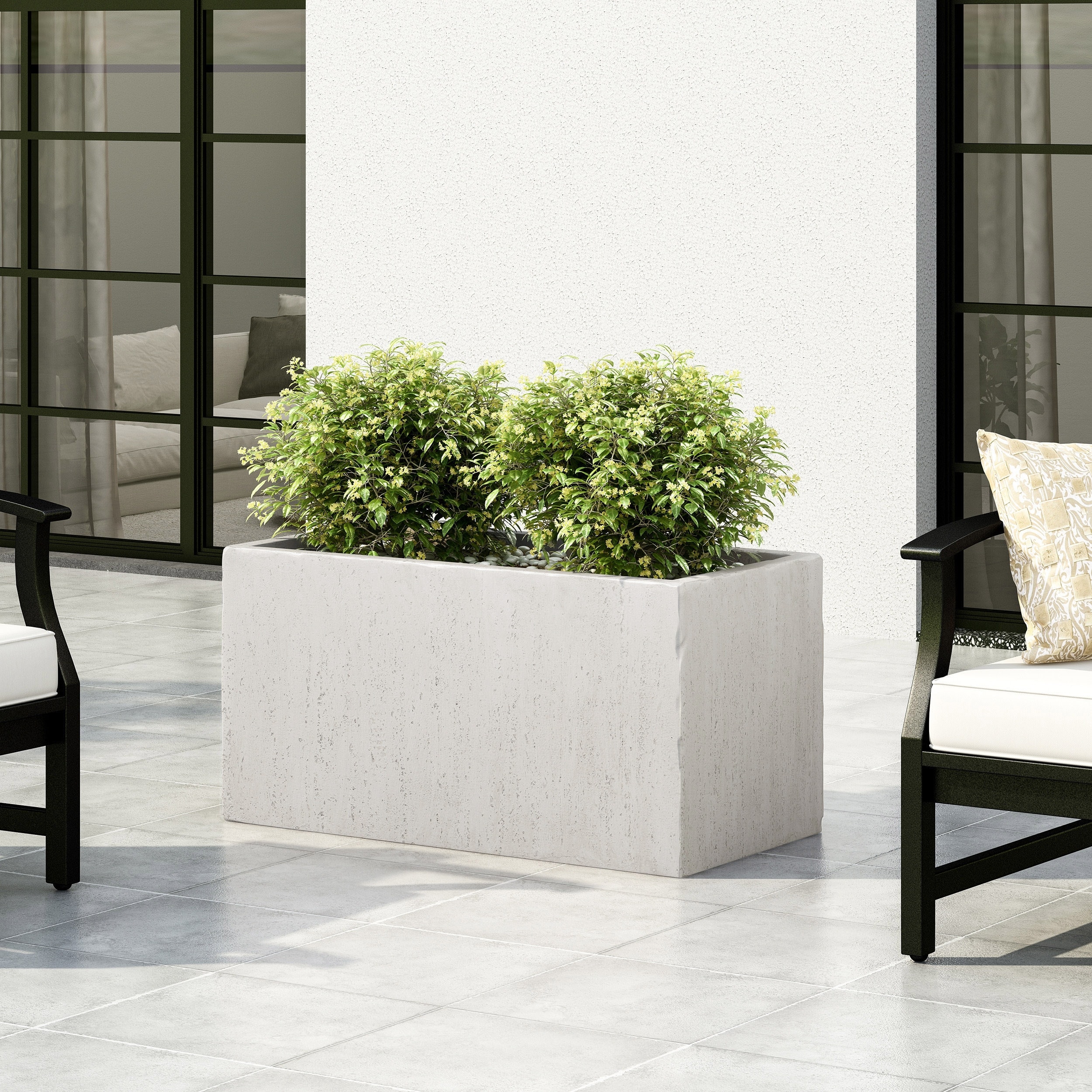 Modern Rectangular Outdoor Planter Pot, for Patio, Garden and Backyard