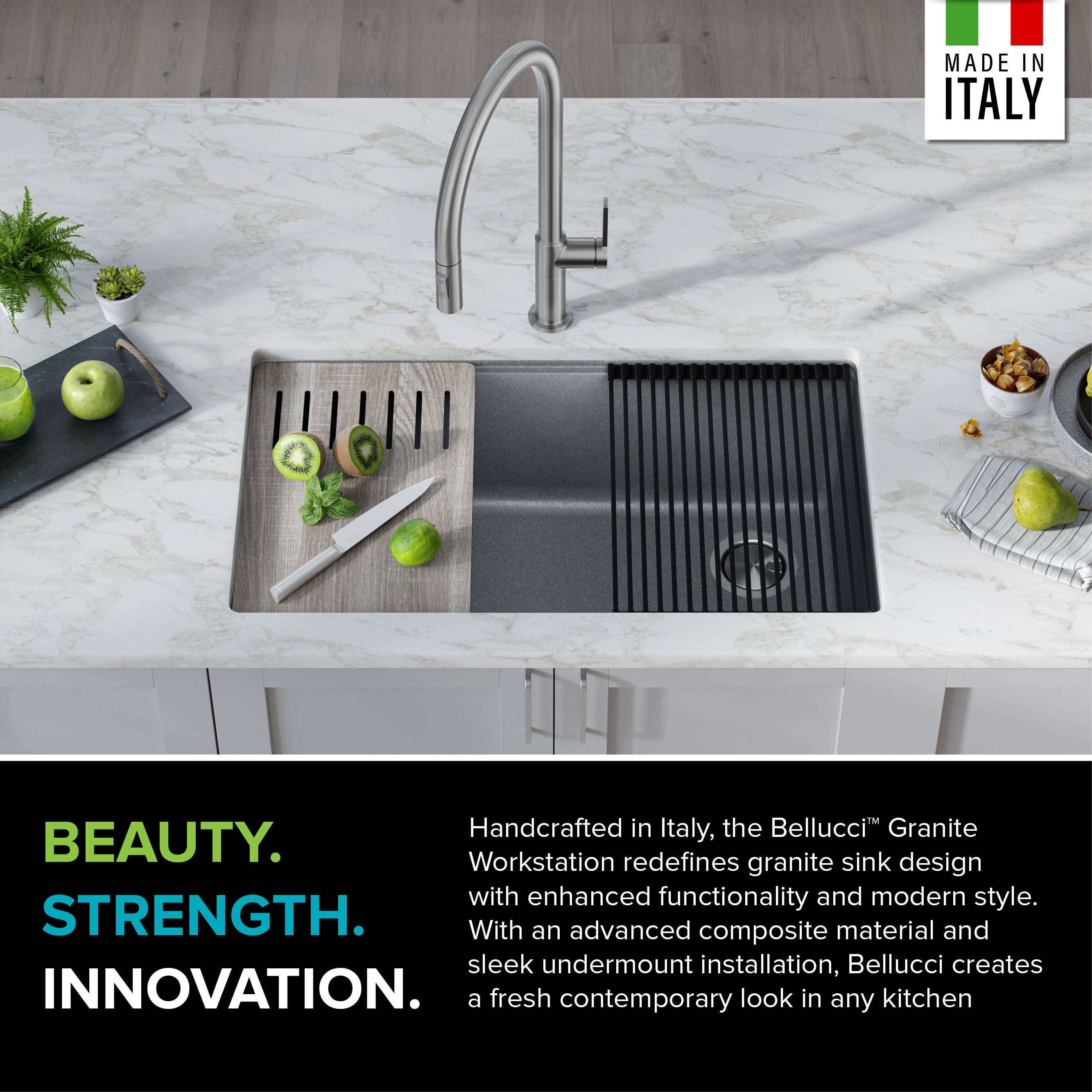 KRAUS Bellucci Workstation Undermount Granite Composite ...