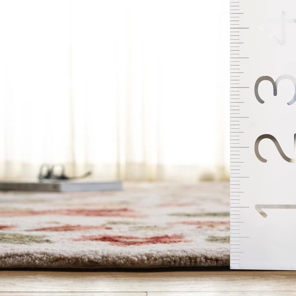 dimension image slide 1 of 2, SAFAVIEH Handmade Chelsea Rubi French Country Floral Wool Rug