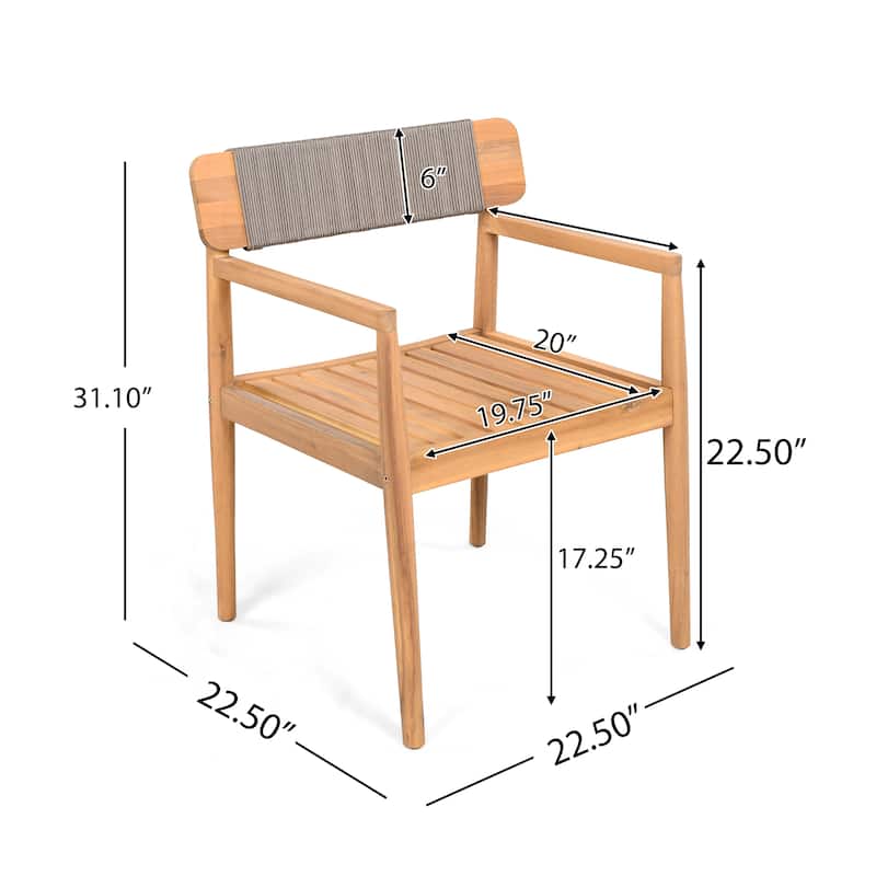 Christopher Knight Home - Zorion Acacia Wood Outdoor Dining Armchair
