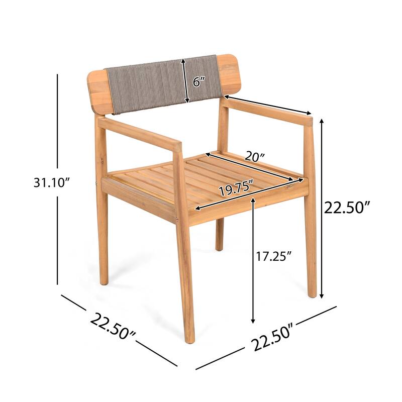 Christopher Knight Home-Eulalia 7 Piece Acacia Wood Outdoor Dining Set