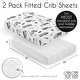 preview thumbnail 6 of 4, Sweet Jojo Designs Green Blue Construction Truck Boy 2 Pack Fitted Crib Sheets Transportation Tire Tracks Navy Black and White