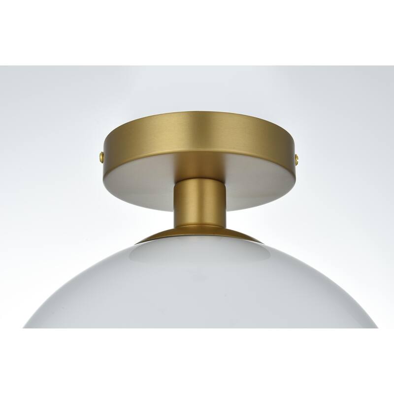 1 Light Flush Mount with 10 inch Frosted White Glass