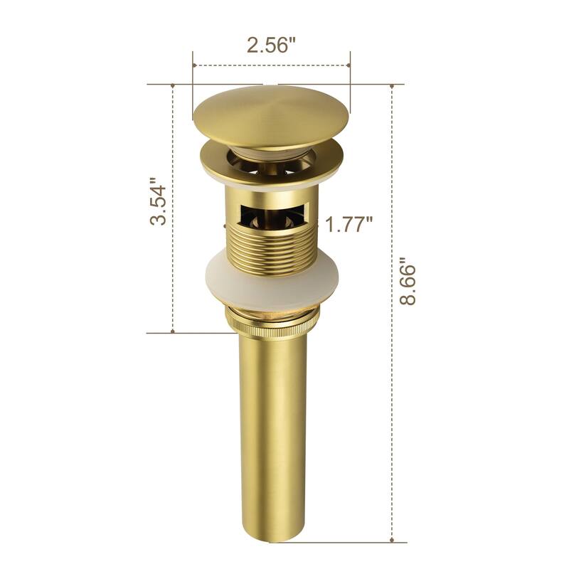 Bathroom Sink Pop Up Drain With Overflow Vessel Sink Lavatory Vanity Basin Drain Stopper Assembly