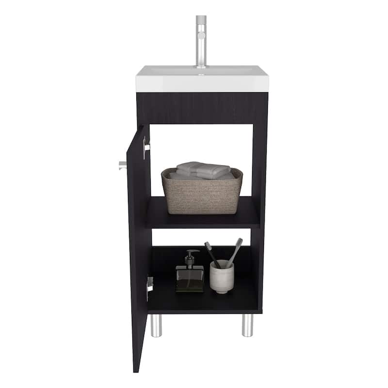 Waterford Bathroom Vanity Sink with Porcelain Basin and Storage Cabinet
