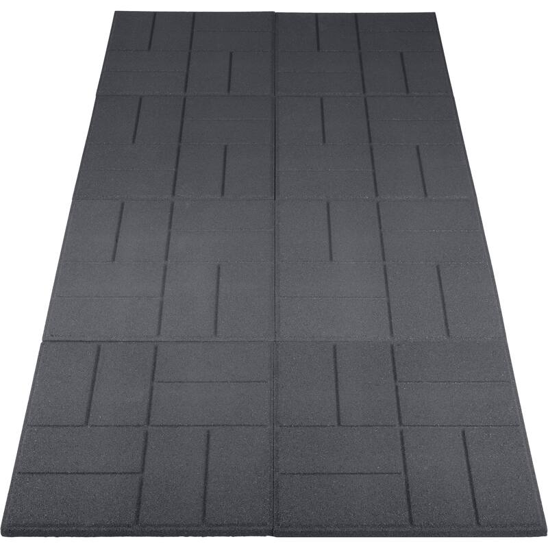 Pure Garden Rubber Deck Tiles 8-Pack - 28SQFT Outdoor Flooring Pavers