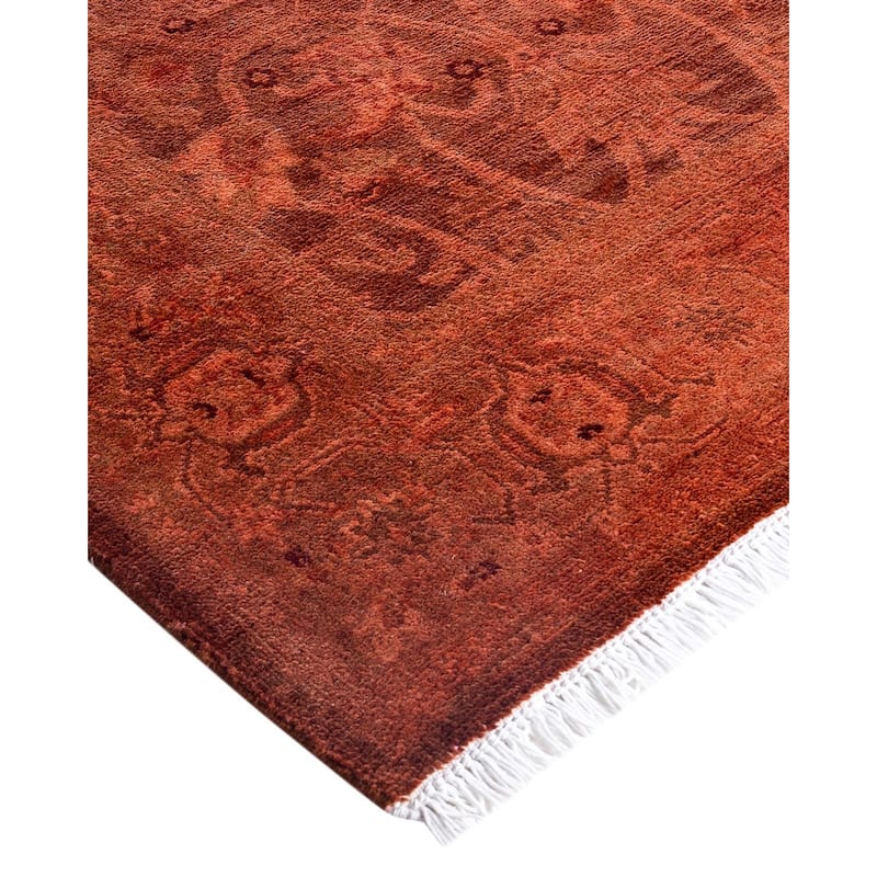 Contemporary Overdyed Wool Hand Knotted Runner - 2' 6" x 16' 4"