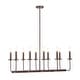 preview thumbnail 21 of 26, Farmhouse 10-Light Candle Iron Kitchen Island Linear Chandelier