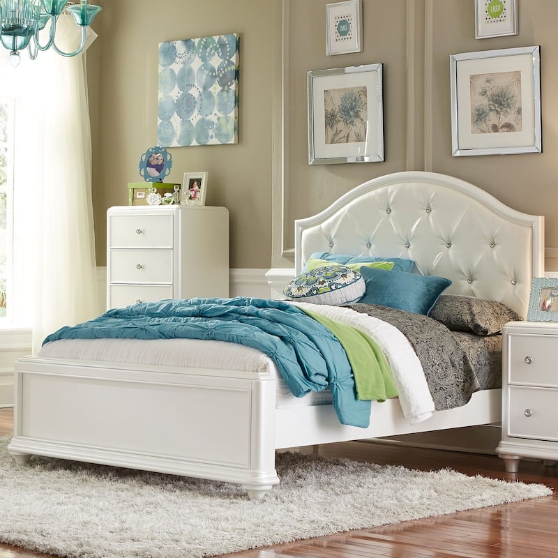 Stardust Iridescent White Twin Panel Headboard