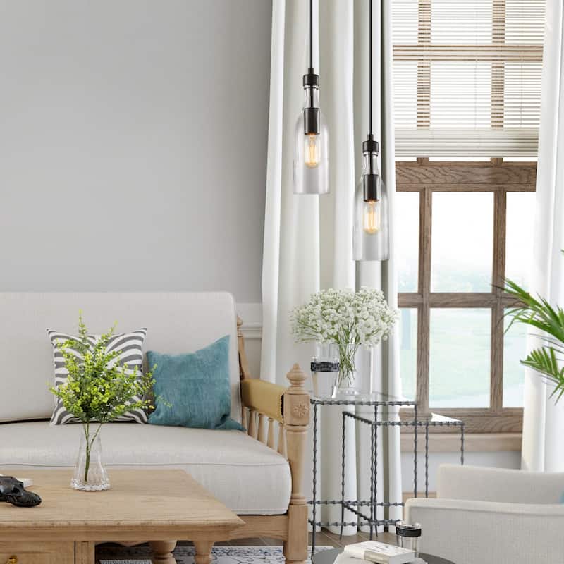 Modern Farmhouse 1-Light Bottle Glass Island Pendant Lights for Dining Room
