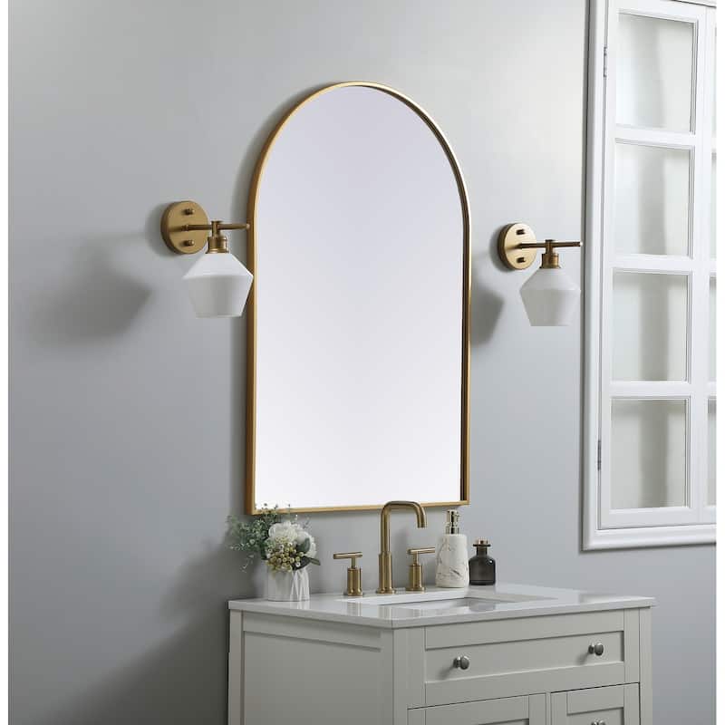 Indigo Home Metal Frame Arch Mirror 27x40 Inch