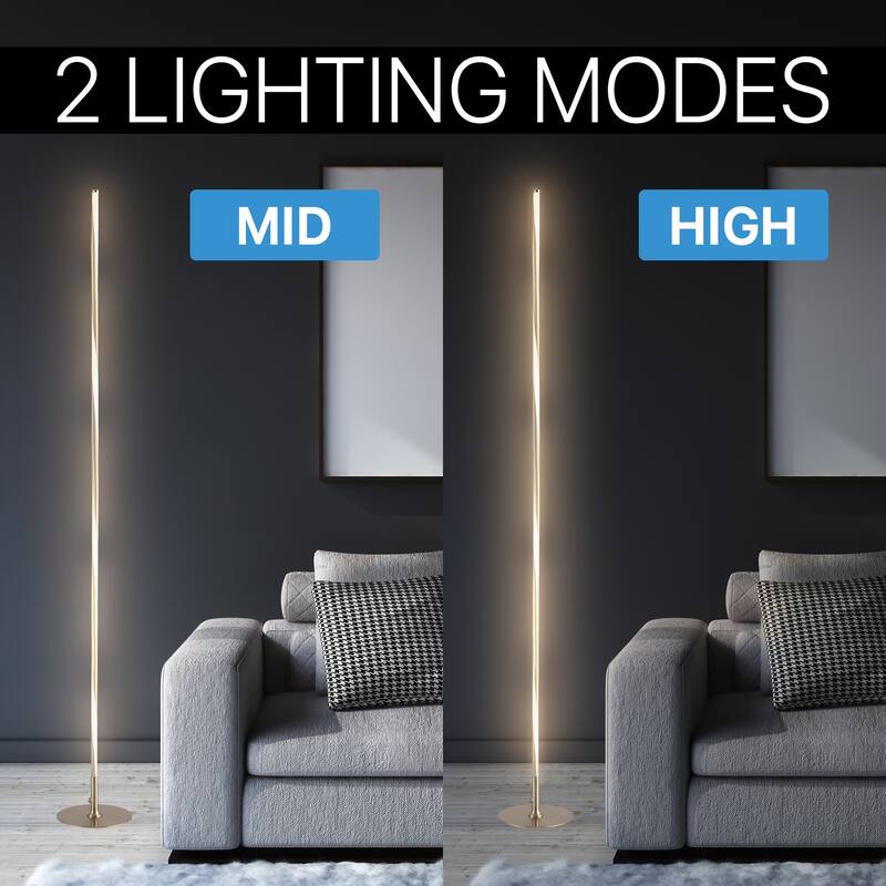 Iris 63.75" LED Integrated Floor Lamp, Chrome by JONATHAN Y
