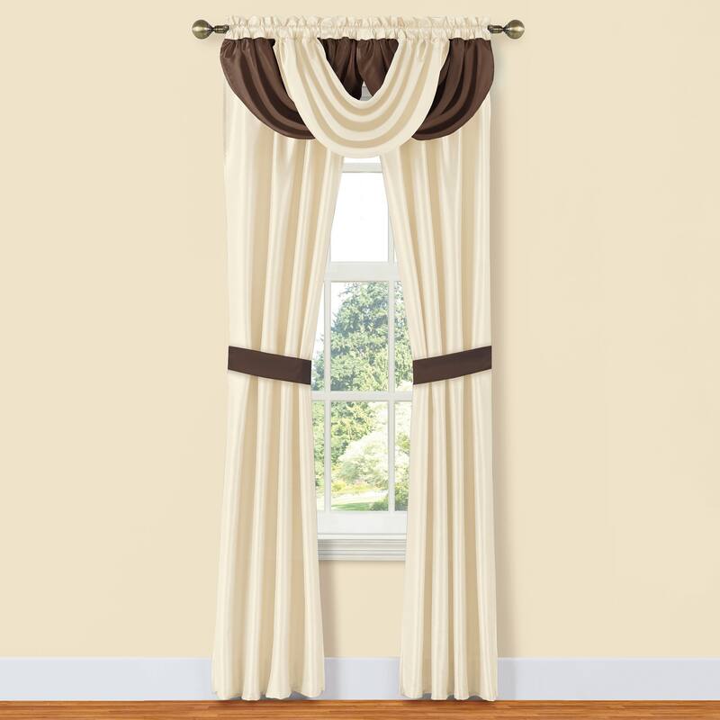 5-Piece Monte Carlo Two-Tone Curtain Set - 54" x 84" - Beige