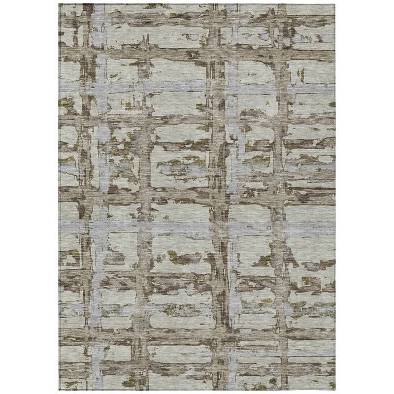 Machine Washable Indoor/ Outdoor Chantille Abstract Contemporary Rug