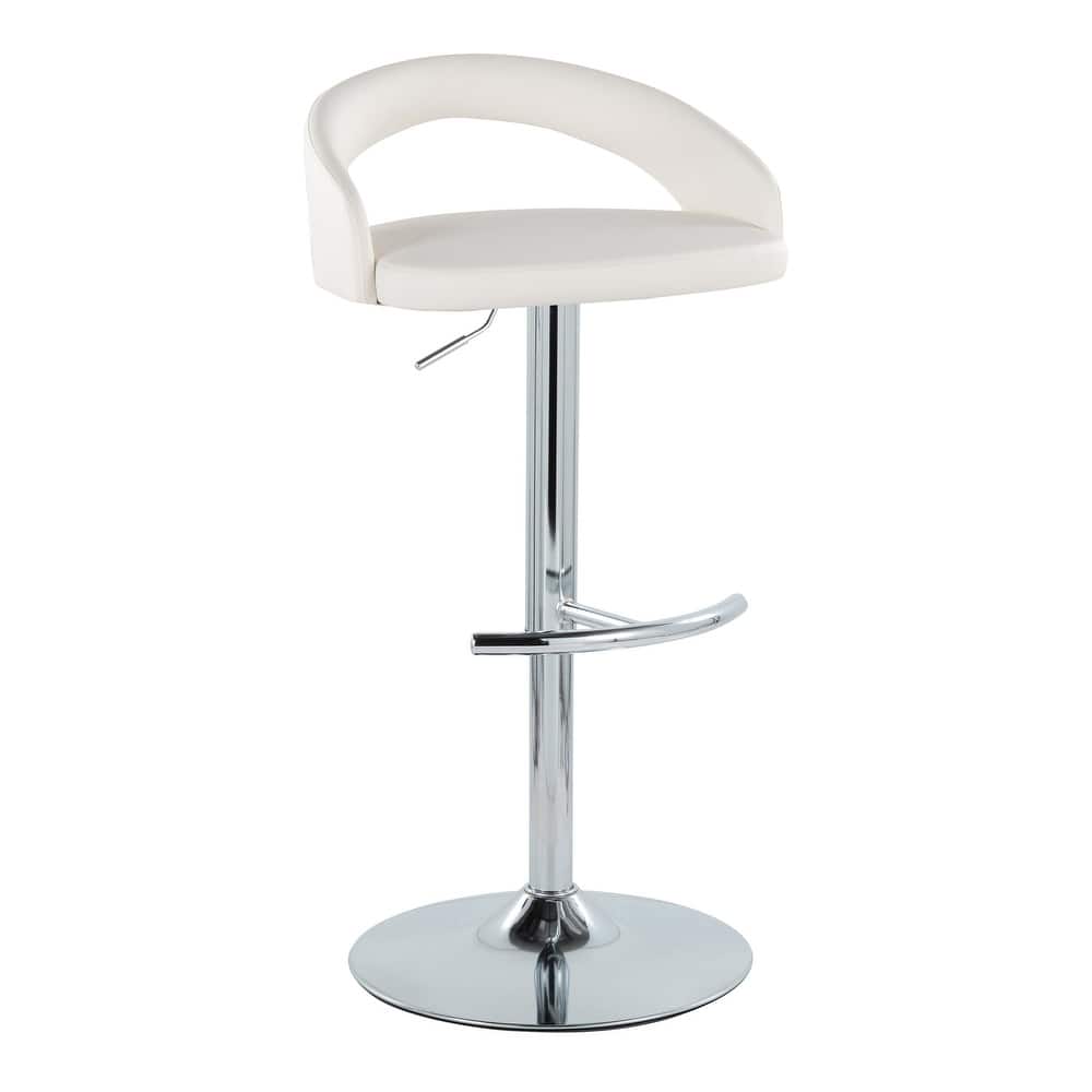 Grotto Upholstered Adjustable Barstool with Chrome Base