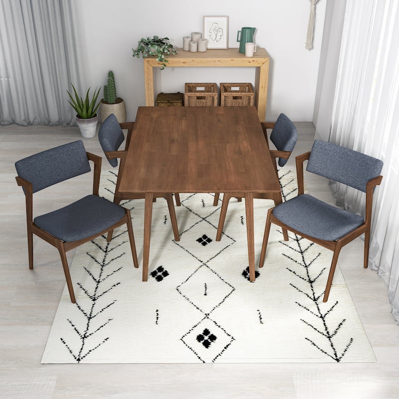 Ariel Mid Century Modern 5 Piece Dining Room Set