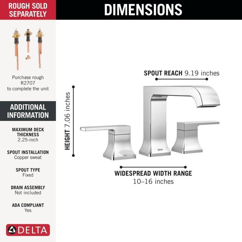 Delta T2739 Velum Deck Mounted Roman Tub Filler with Curved Spout