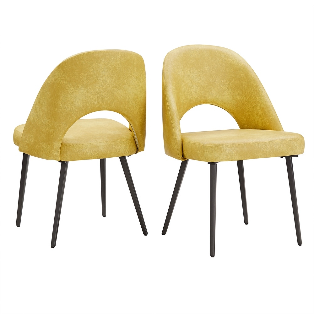 Yellow retro hotsell dining chairs