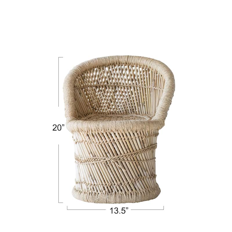 Woven Bamboo & Rope Tropical Children's Chair